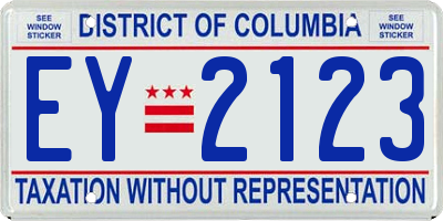 DC license plate EY2123