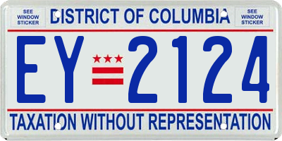 DC license plate EY2124