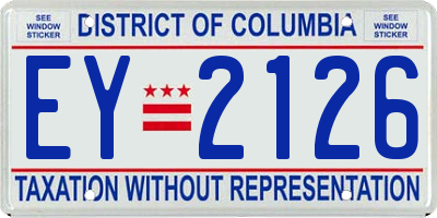 DC license plate EY2126