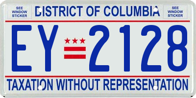 DC license plate EY2128