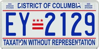 DC license plate EY2129