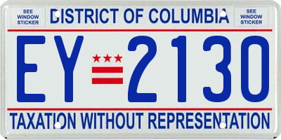 DC license plate EY2130