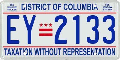 DC license plate EY2133