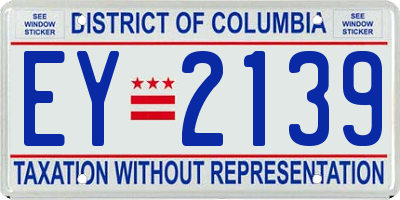 DC license plate EY2139