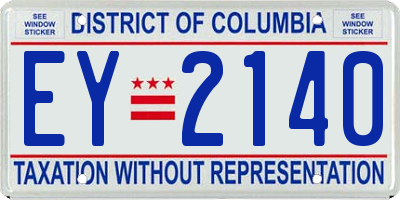 DC license plate EY2140