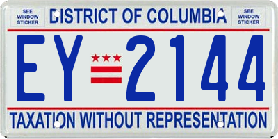 DC license plate EY2144