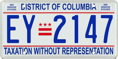 DC license plate EY2147