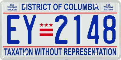 DC license plate EY2148