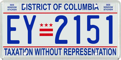 DC license plate EY2151