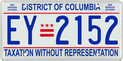 DC license plate EY2152