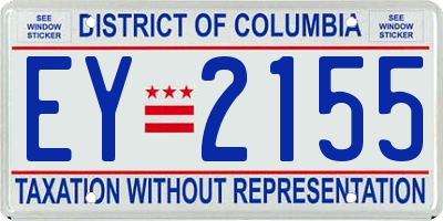 DC license plate EY2155