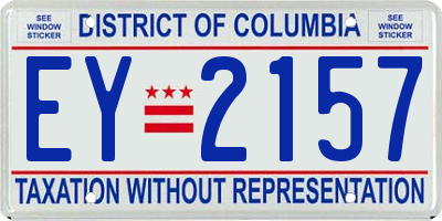 DC license plate EY2157