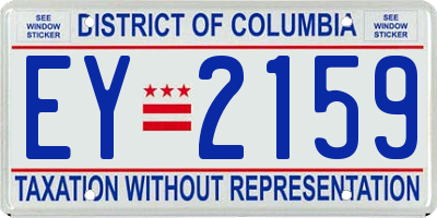 DC license plate EY2159