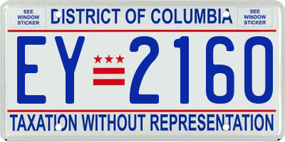 DC license plate EY2160