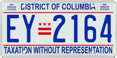 DC license plate EY2164