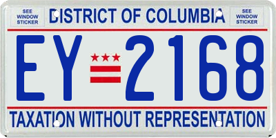 DC license plate EY2168