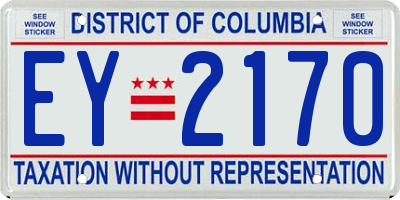 DC license plate EY2170