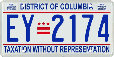 DC license plate EY2174