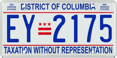 DC license plate EY2175