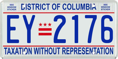 DC license plate EY2176