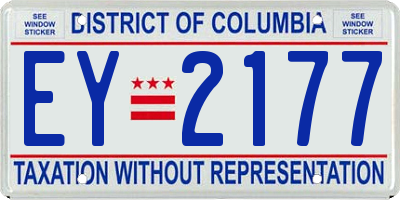 DC license plate EY2177