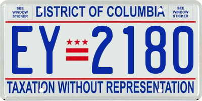 DC license plate EY2180