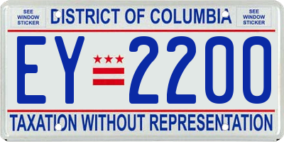 DC license plate EY2200