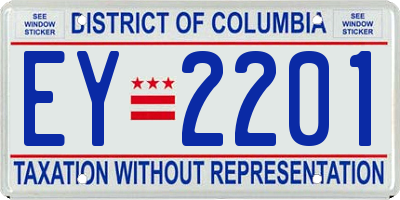 DC license plate EY2201