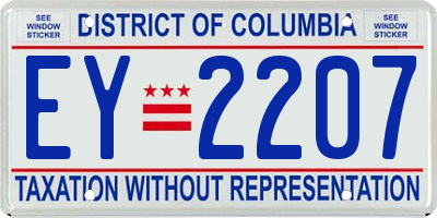 DC license plate EY2207