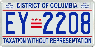 DC license plate EY2208