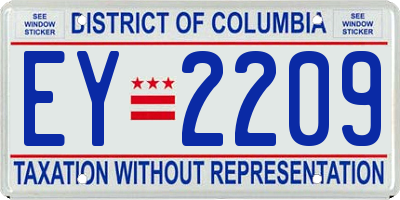 DC license plate EY2209