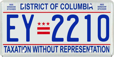 DC license plate EY2210