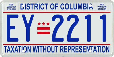 DC license plate EY2211