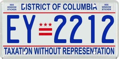 DC license plate EY2212