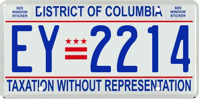 DC license plate EY2214