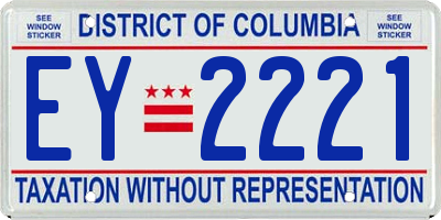DC license plate EY2221