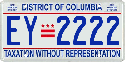 DC license plate EY2222
