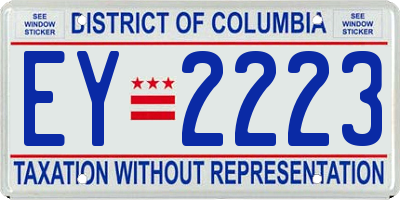 DC license plate EY2223