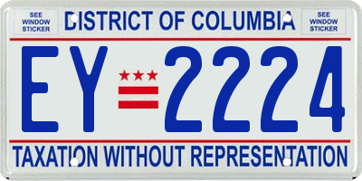 DC license plate EY2224