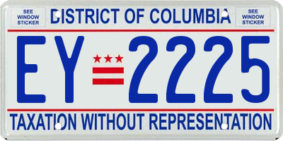 DC license plate EY2225