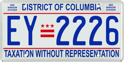 DC license plate EY2226