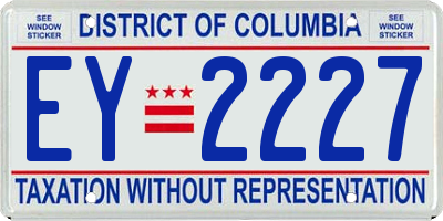 DC license plate EY2227