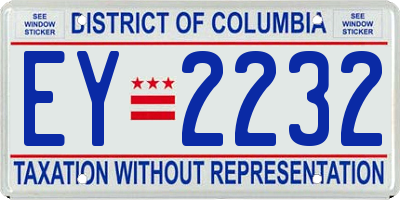 DC license plate EY2232