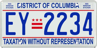 DC license plate EY2234