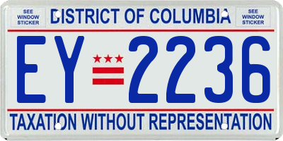 DC license plate EY2236