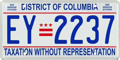 DC license plate EY2237