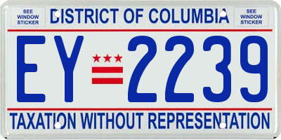 DC license plate EY2239