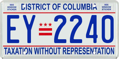 DC license plate EY2240