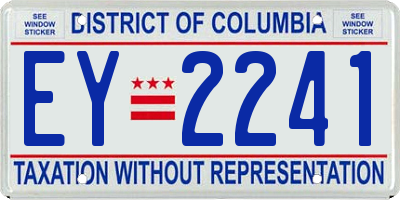 DC license plate EY2241