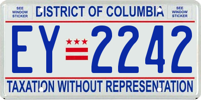 DC license plate EY2242